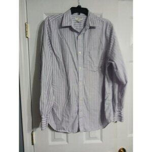 Men's Banana Republic Striped Button Down Dress Shirt Size Large 16-16 1/2 Class